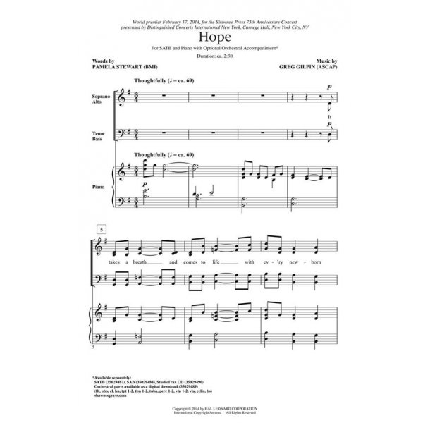 Greg Gilpin: Hope (StudioTrax CD)