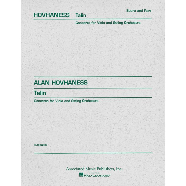 Alan Hovhaness: Talin Concerto (Viola And Piano)