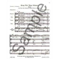Keep Not Thou Silence Motet A Cappella