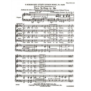 Turn Ye Even To Me Anthem For Alto Or Baritone Solo With Organ Accompaniment