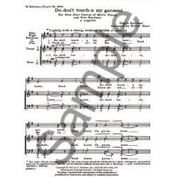 Don't Touch-A My Garment A Cappella And Solo Baritone Negro Spiritual