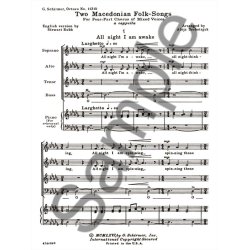 Two Macedonian Folk Songs All Night I Am Awake   Come, Sweetheart  A Cappella