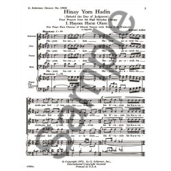 Hayom Harat Olam A Cappella W/Tenor Solo(Cantor)