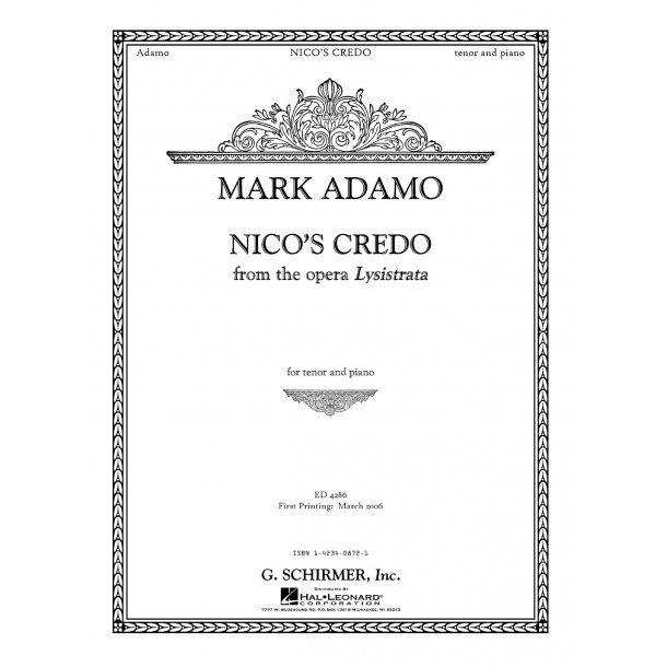 Mark Adamo: Nico's Credo (Lysistrata)