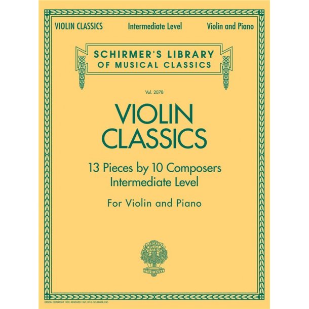 Schirmer's Library of Musical Classics: Violin Classics - Intermediate Level