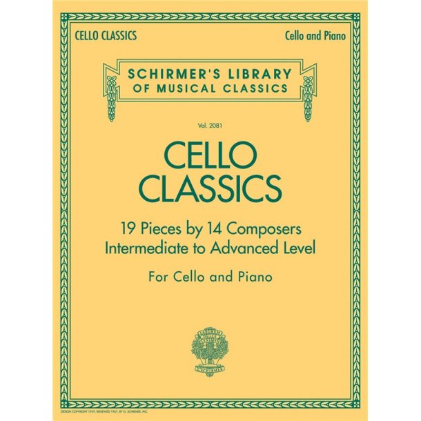 Cello Classics - Intermediate To Advanced Level