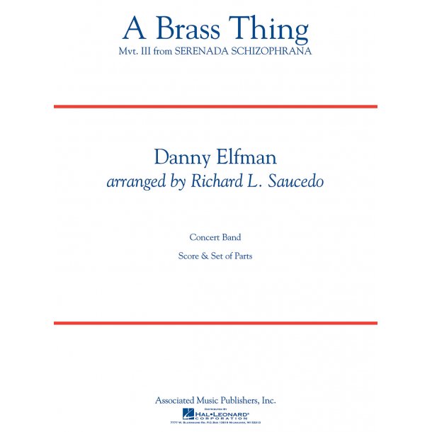 Danny Elfman: A Brass Thing (From 'serenada Schizophrana') Score &amp; Parts