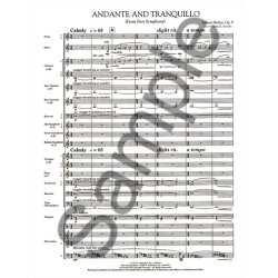 Barber Samuel Andante And Tranquillo (From First Symphony) Full Score