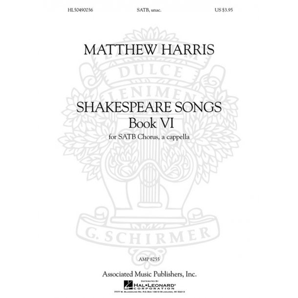 HARRIS MATTHEW SHAKESPEARE SONGS BOOK 6 SATB A CAPPELLA CHORAL