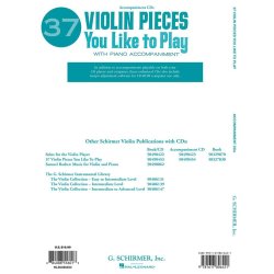 37 VIOLIN PIECES YOU LIKE TO PLAY ACCOMPANIMENT CD ONLY
