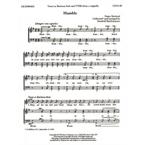 Bartholomew Marshall Humble Ttbb A Cappella With Soloist
