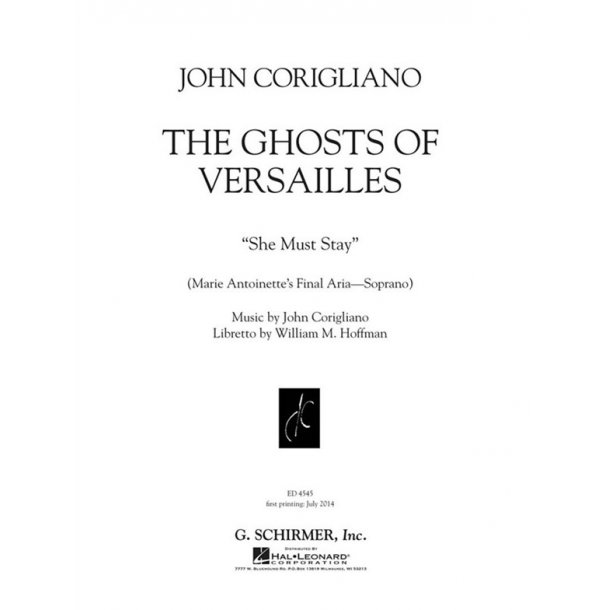 John Corigliano: She Must Stay (From The Opera 'The Ghosts Of Versailles')