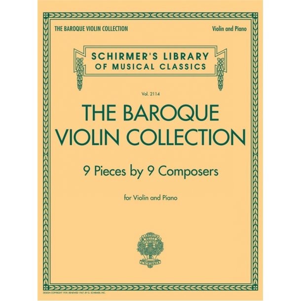 Schirmer's Library Of Musical Classics Vol. 2114: The Baroque Violin Collection