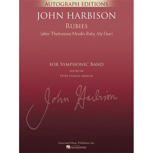 Harbison John Rubies (After Thelonious Monk Ruby My Dear) Full Score