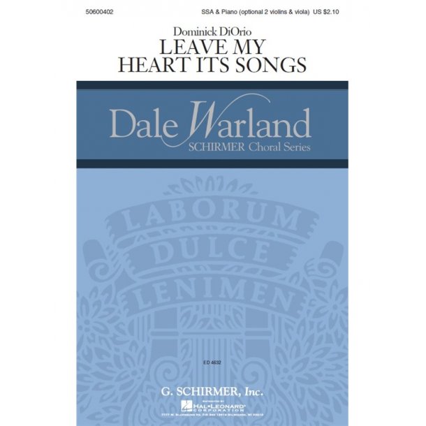 Dominick DiOrio: Leave My Heart Its Songs