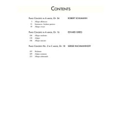 Three Romantic Piano Concertos: Schumann, Grieg, Rachmaninoff - Schirmer's Library Of Musical Classics, Vol. 2127