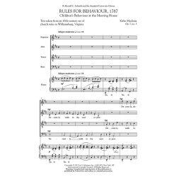 Kirke Mechem: Rules For Behaviour