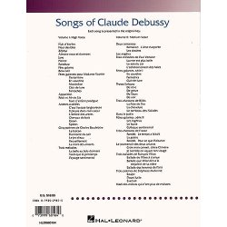 Songs Of Claude Debussy Volume I: High Voice