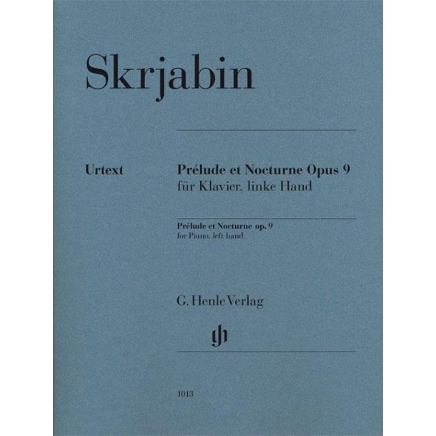 SKRJABIN ALEXANDER PRELUDE ET NOCTURNE OP9 PIANO LEFT HAND URTEXT BOOK