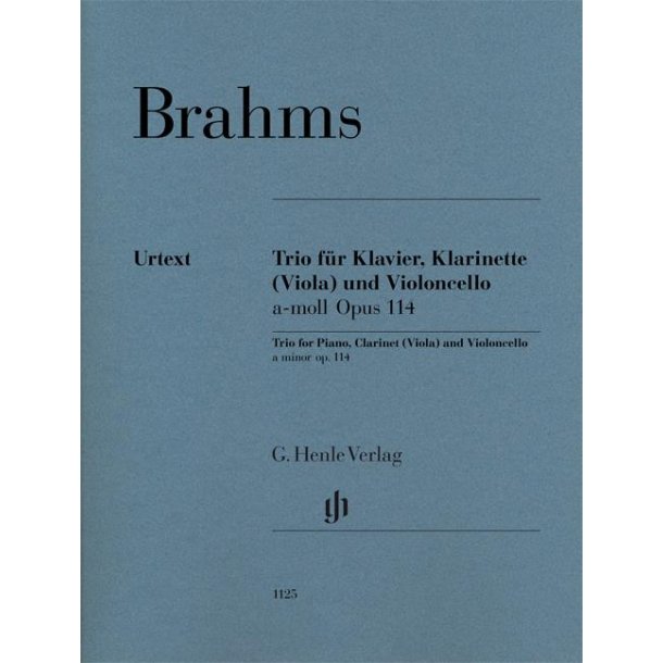 Brahms Trio In A Minor Op114 Piano/Clarinet & Viola/Cello Score/Parts