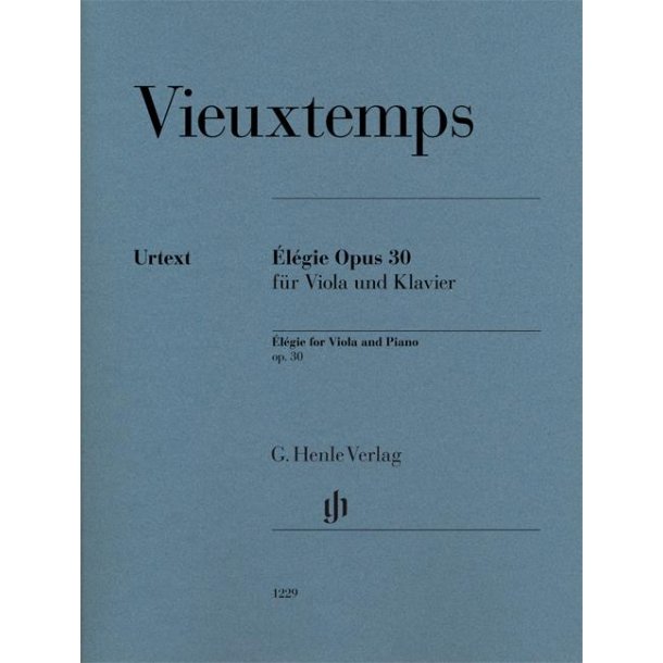 Vieuxtemps Henry Elegie Op. 30 For Viola And Piano Vla/Pf Urtext Bk