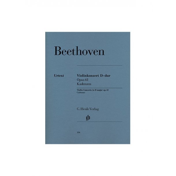 Beethoven: Violin Concerto D Op.61 Cadenzas (Henle Urtext Edition) - Piano Solo