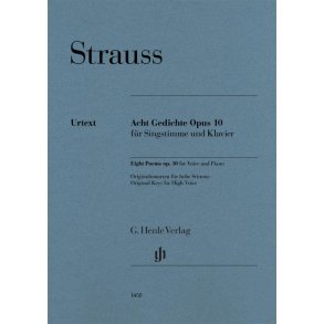 Acht Gedichte Opus 10 für Singstimme und Klavier : Originaltonarten für hohe Stimme