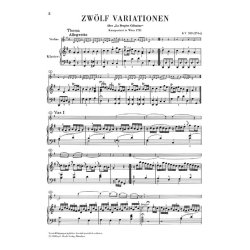 W.A. Mozart: Variations For Piano and Violin (Urtext)