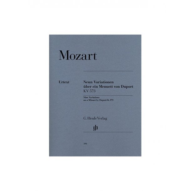 W.A. Mozart: 9 Variations On A Minuet By Duport KV. 573