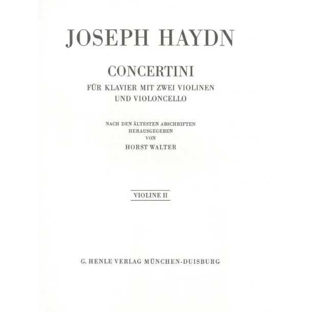 Franz Joseph Haydn: Concertini for Piano (Harpsichord) with two Violins and Violoncello