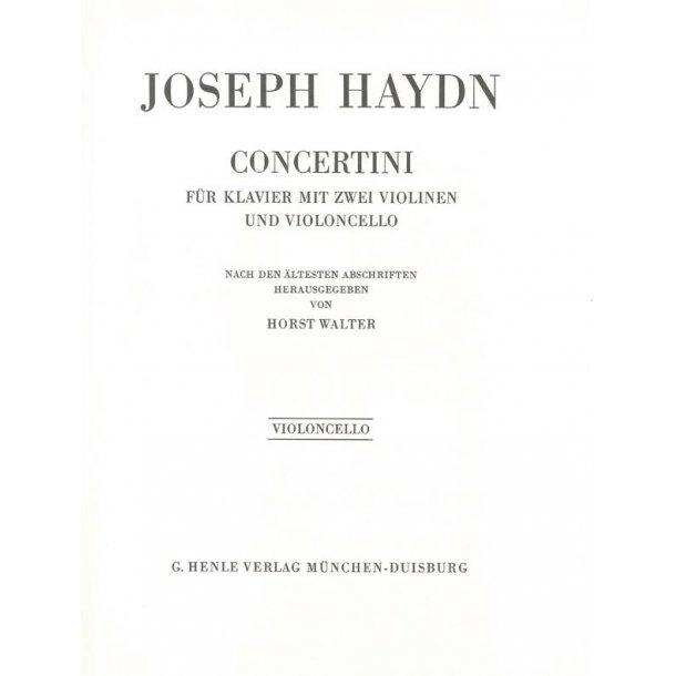 Franz Joseph Haydn: Concertini for Piano (Harpsichord) with two Violins and Violoncello