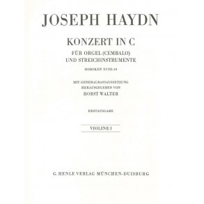 Franz Joseph Haydn: Concerto for Organ (Harpsichord) with String instruments C major Hob. XVIII:10 (First Edition)