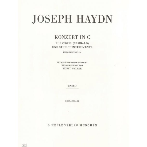 Franz Joseph Haydn: Concerto for Organ (Harpsichord) with String instruments C major Hob. XVIII:10 (First Edition)