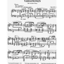 Johannes Brahms: Variations Op.21 No.1 And 2