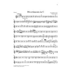 Franz Joseph Haydn: Divertimenti for Piano (Cembalo), 2 Violins and Violoncello