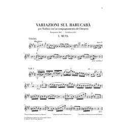 Niccolo Paganini: 60 Variations on Barucab for Violin and Guitar op. 14
