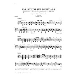 Niccolo Paganini: 60 Variations on Barucab for Violin and Guitar op. 14