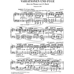 Max Reger: Variations and Fugue On A Theme By J.S. Bach Op.81 (Henle Urtext Edition)