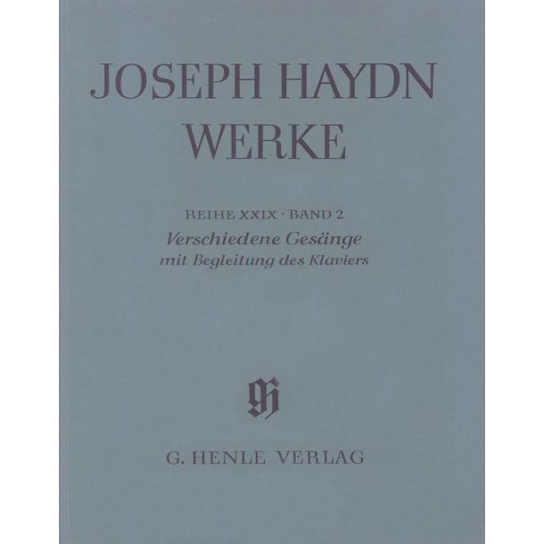 Franz Joseph Haydn: Different songs with accompaniment of the Piano (with critical report)