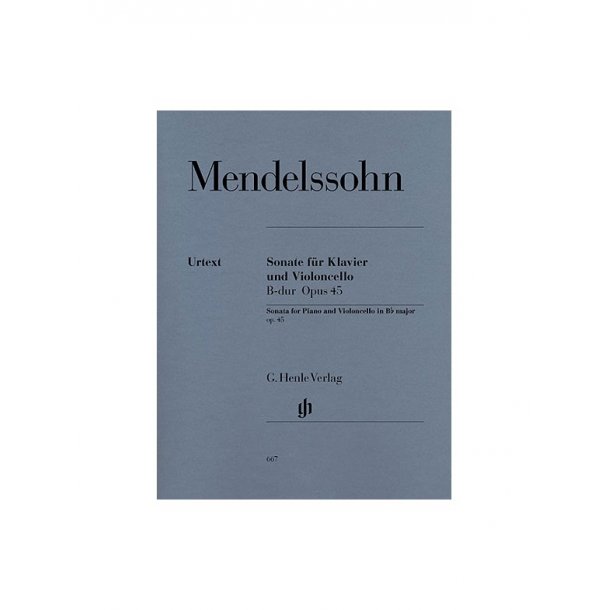 Felix Mendelssohn: Sonate Fur Klavier Und Violoncello Op. 45