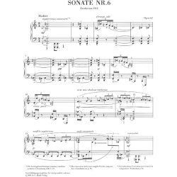 Alexander Scriabin: Piano Sonata No.6 Op.62 (Urtext Edition)