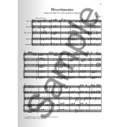 W. A. Mozart: Divertimenti For Wind Sextet (Study Score)