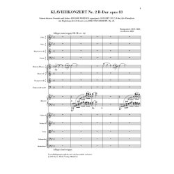 Brahms Johannes Piano Concerto No.2 B Maj Op 83 Study Score Urtext