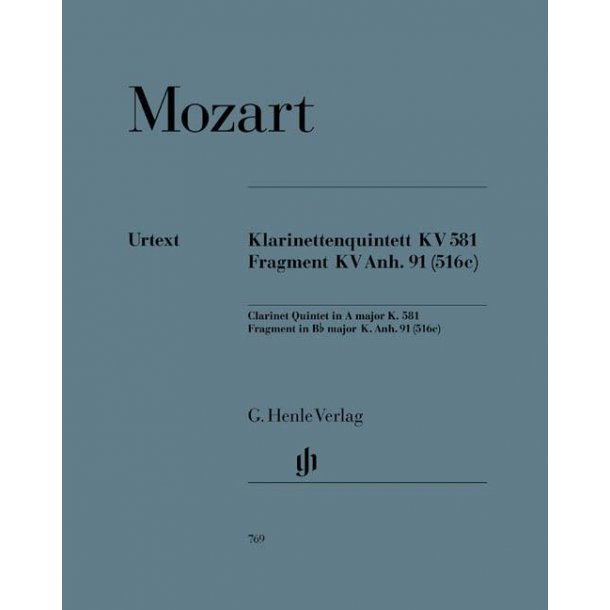 W.A. Mozart: Klarinettenquintett KV.581 Fragment KV.Anh.91