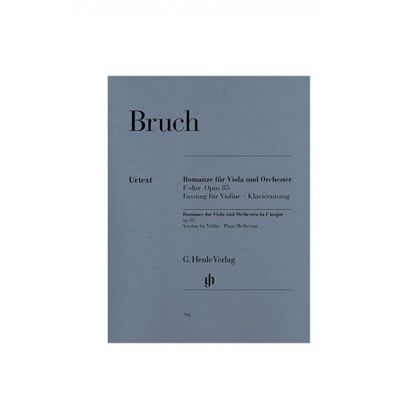 Max Bruch: Romance For Viola And Orchestra In F Op.85 (Violin Version)