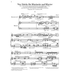Alban Berg: Four Pieces For Clarinet And Piano Op.5 (Henle Urtext Edition)