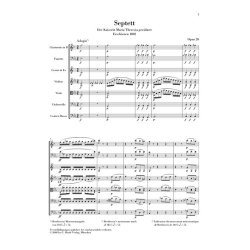 BEETHOVEN SEPTET Eb OP20 SC URTEXT