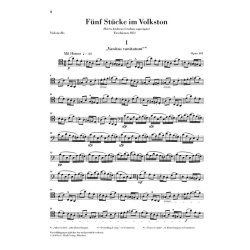 Robert Schumann: Five Pieces In Folk Style Op.102 - Cello Version