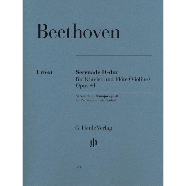 Beethoven Serenade In D Major Op. 41 For Flute (Violin) &amp; Piano Bk