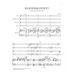W.A. Mozart: Piano Quintet E Flat K.452 / Glass Harmonica Quintet K.617 (Study Score)